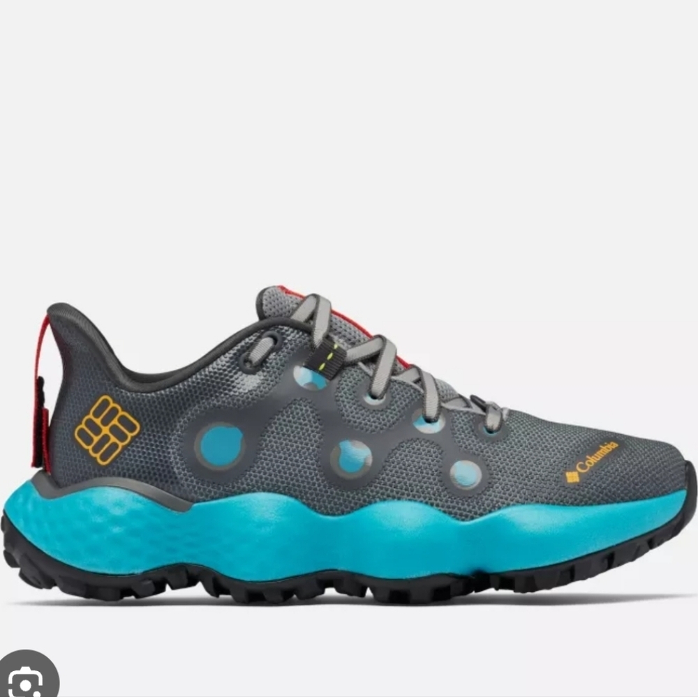 Columbia Women's Trail Running Shoes Size 8 Gray Blue Yellow Rubber Outsole